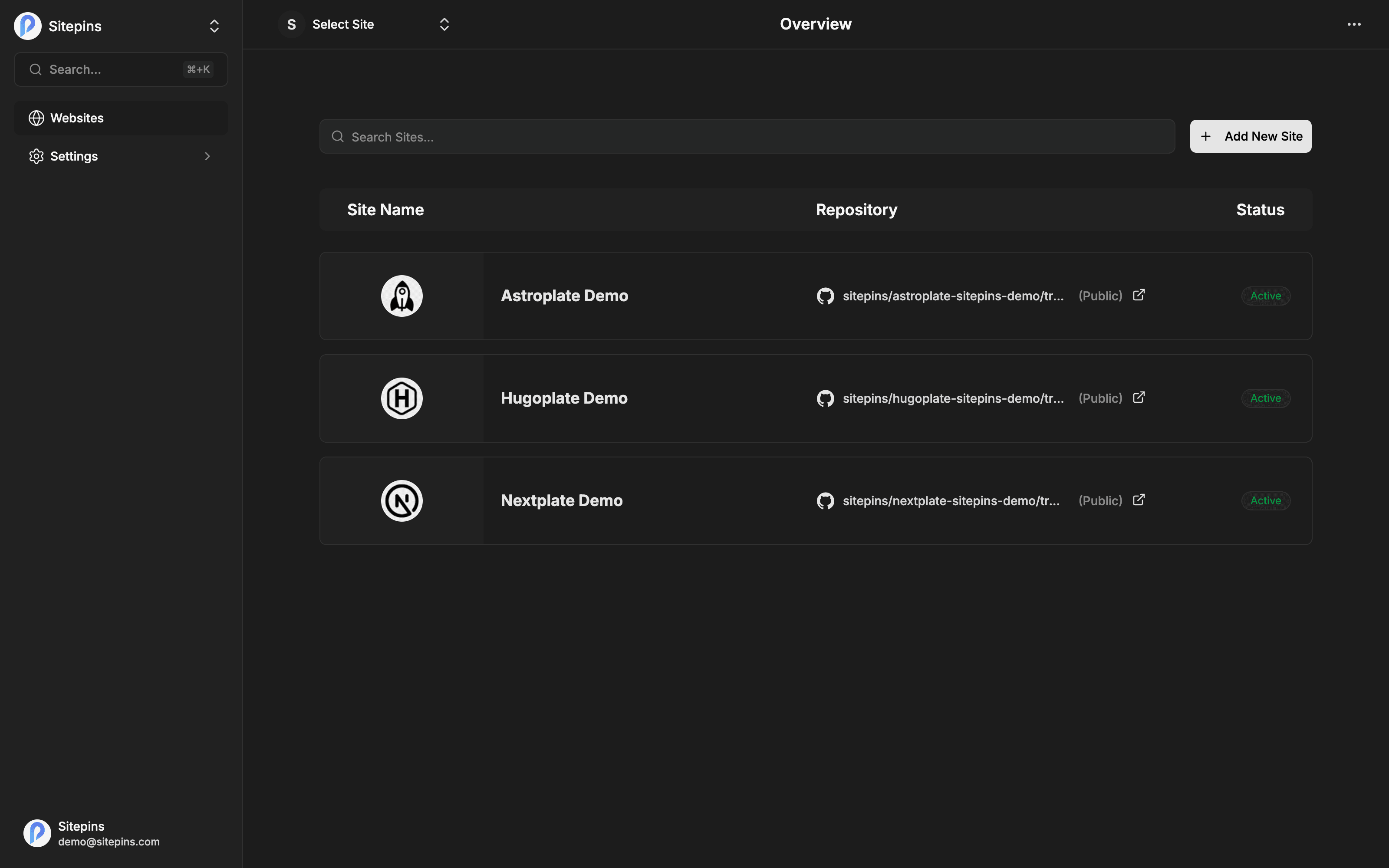 The preferences page, with language, theme, and co-authoring settings